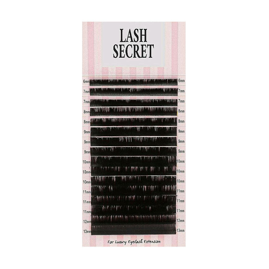 Накладні вії Lash Secret чорні, 16 ліній (mix, 0.07, C, 6-13)